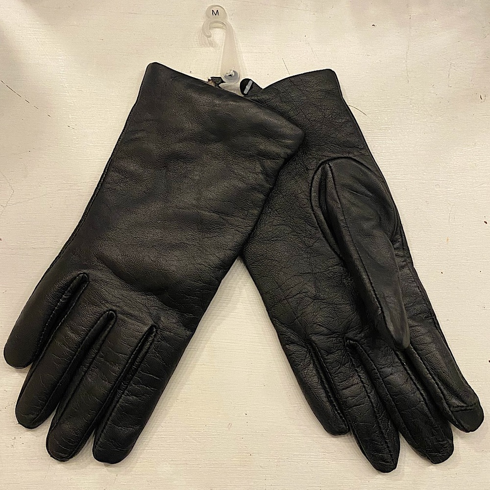 Fownes Brothers Touchpoint Cashmere Lined Leather SmartGloves | Womens M | Black